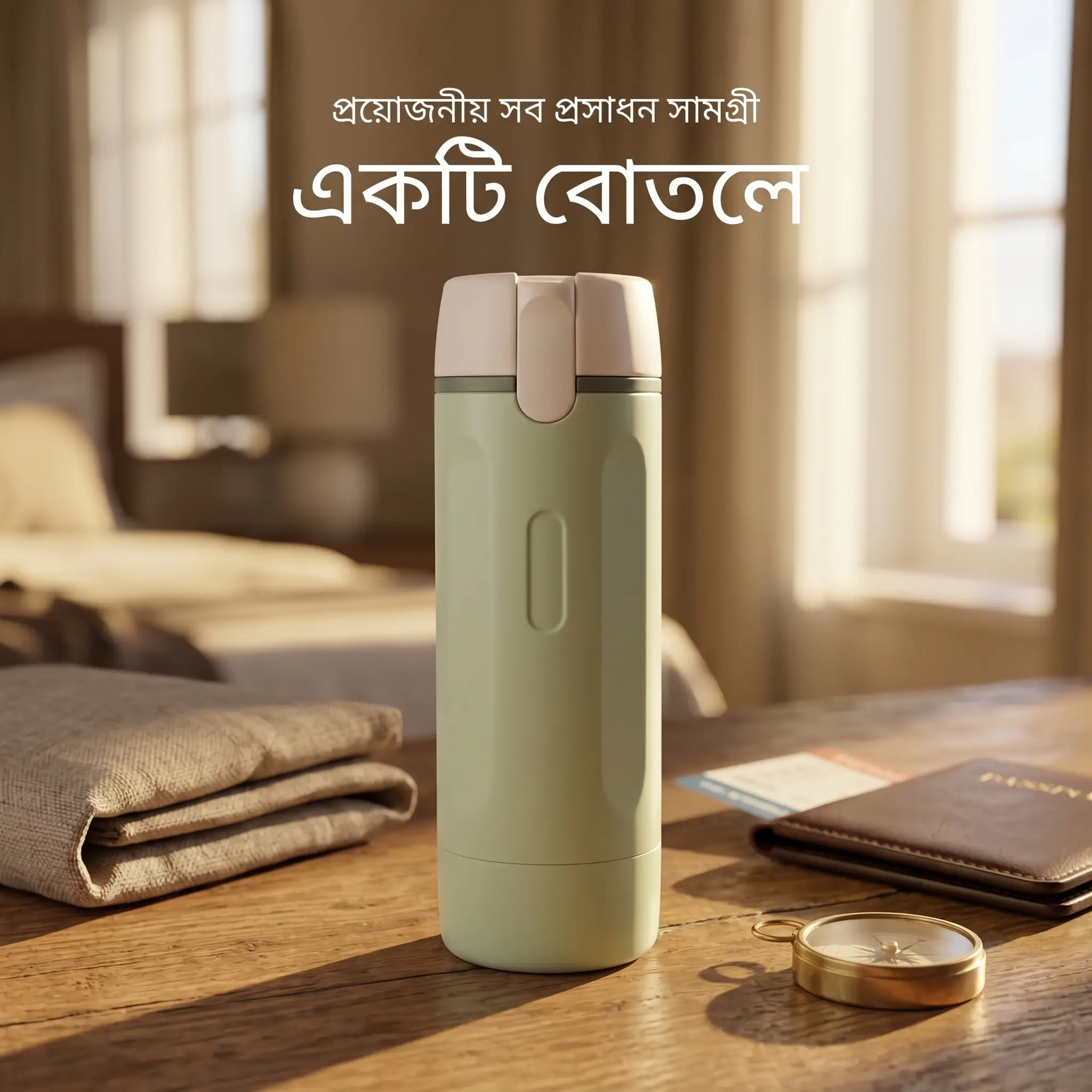 4-in-1 Travel Dispenser Bottle ( Green )