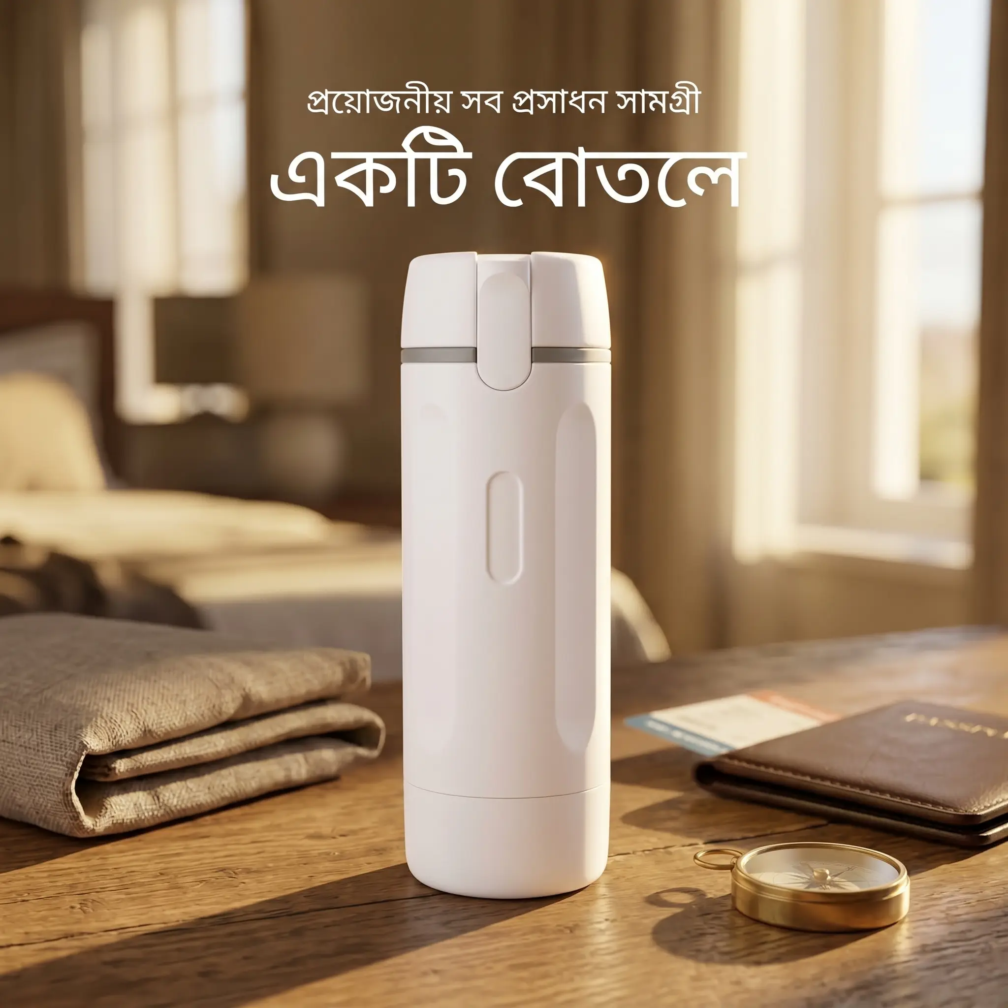 4-in-1 Travel Pump Dispenser Bottle (White)