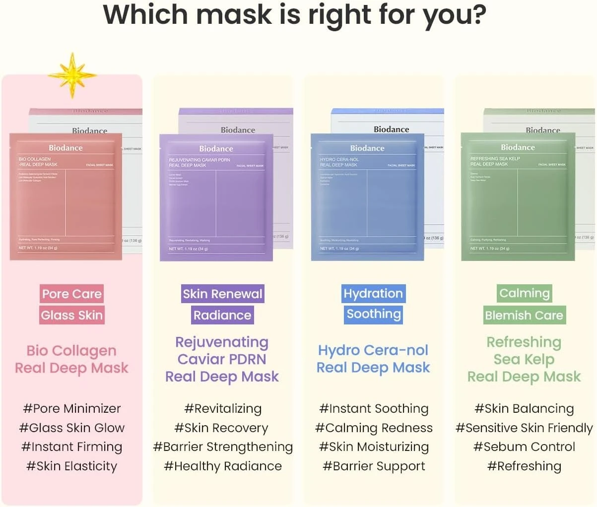 BioDance Seawater Hydrating Mask - Soothing & Cleansing (Pink)