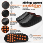 Two-Tone Acupressure EVA Clogs for Men & Women – Wave Thick Sole Non-Slip Breathable Slides and Slippers (Black) 3